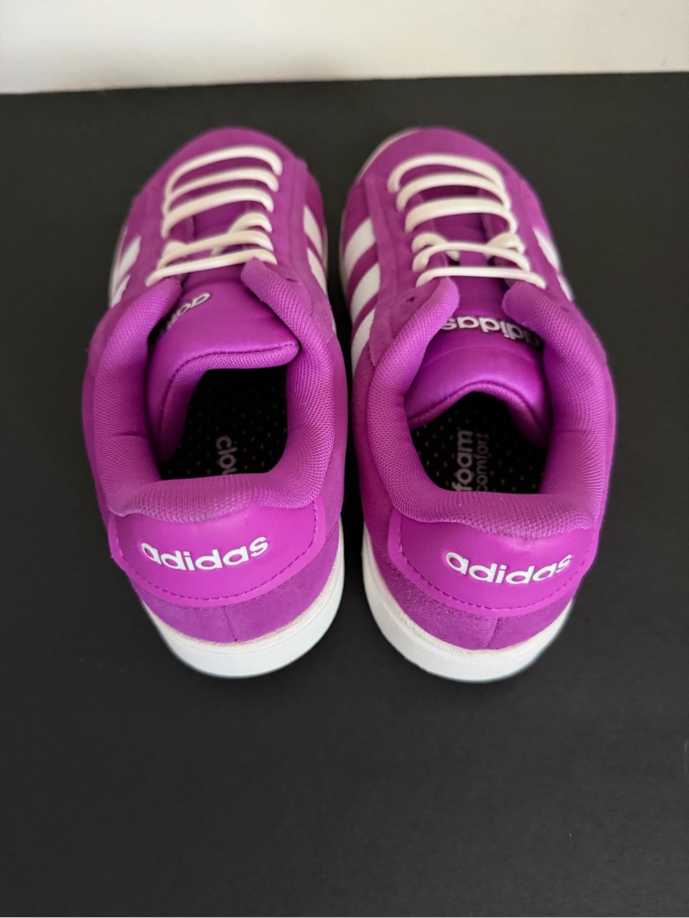 adidas Purple Suede Sneakers with White Stripes - Picture 6 of 8